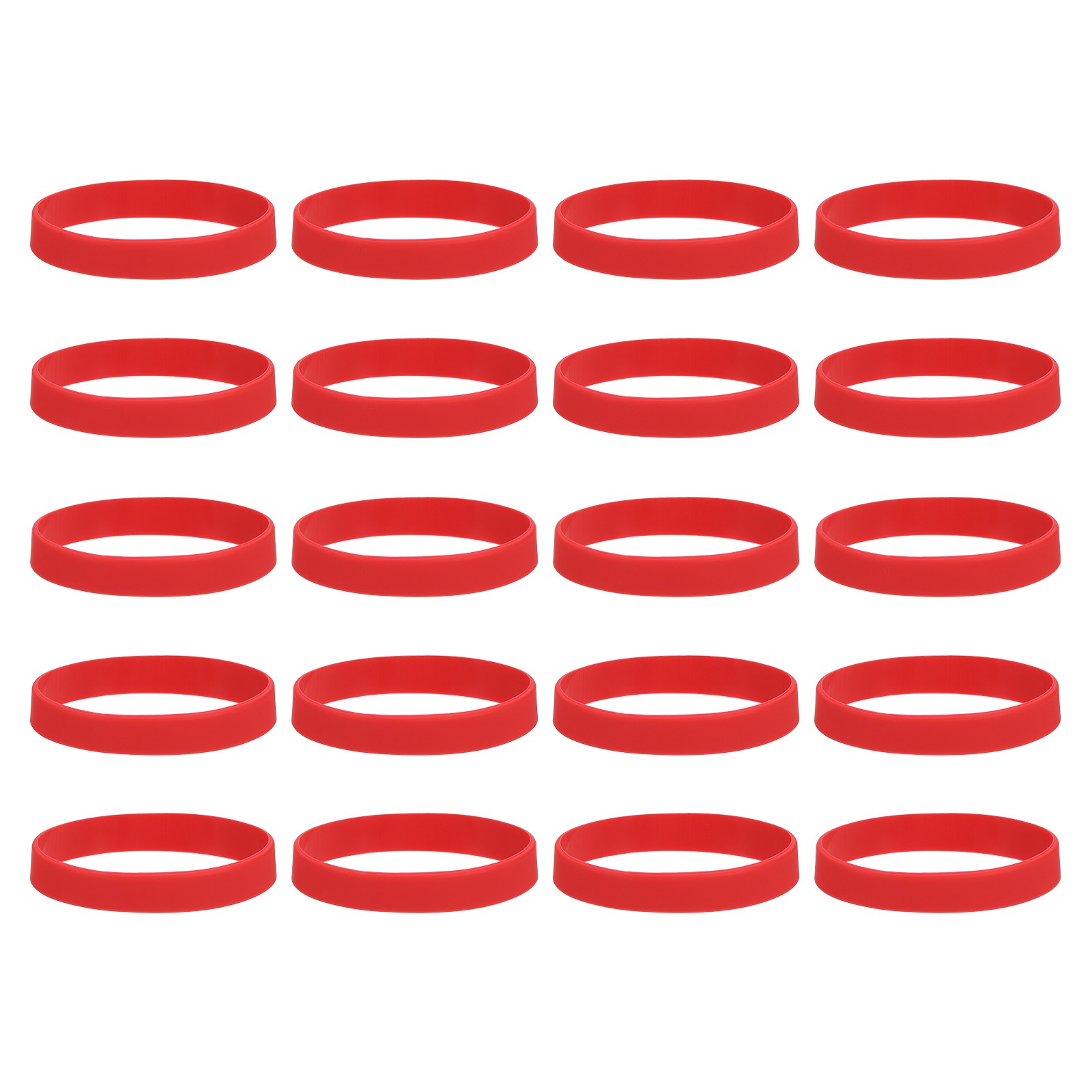50Pcs Silicone Rubber Bands Non-slip 4 Inch Flat for Books, Red