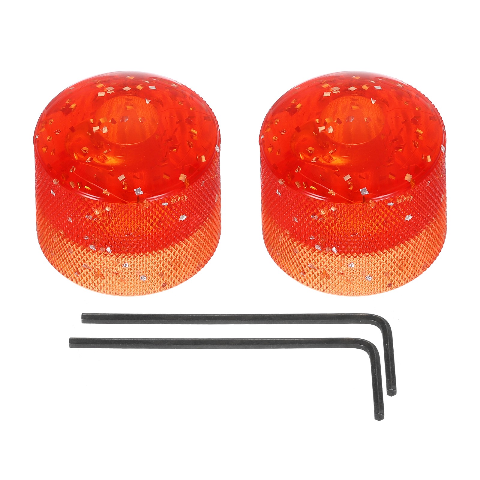 Dome Knobs Guitar Knob 6mm Flake Glitter Red with Inner Hexagon Spanner 2Pcs