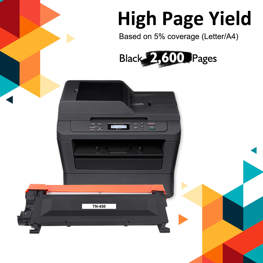 4 PK Compatible For Brother TN450 High Yield Toner Cartridge MFC-7860DW Printer