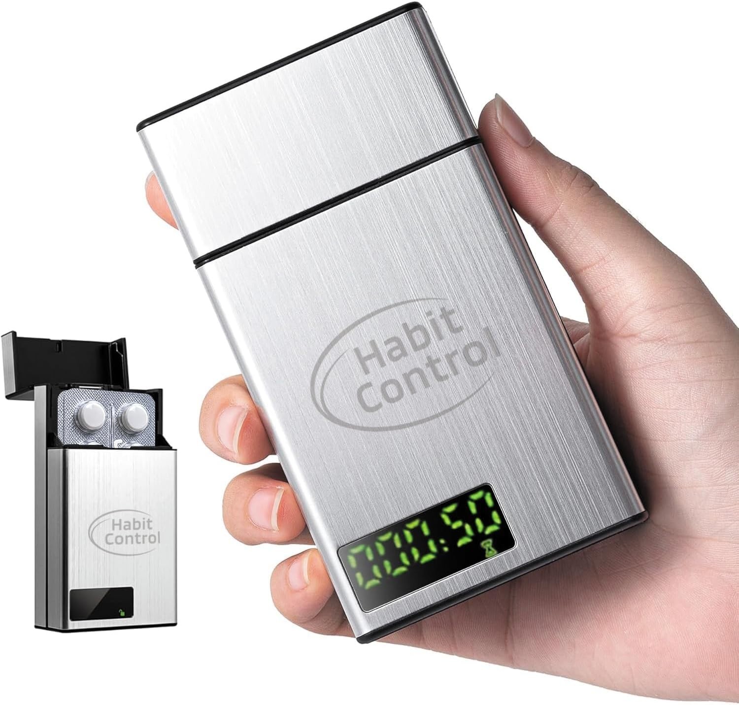 Timed Lock Box Small - Portable Locking Pill Box with Timer Lock for Medication