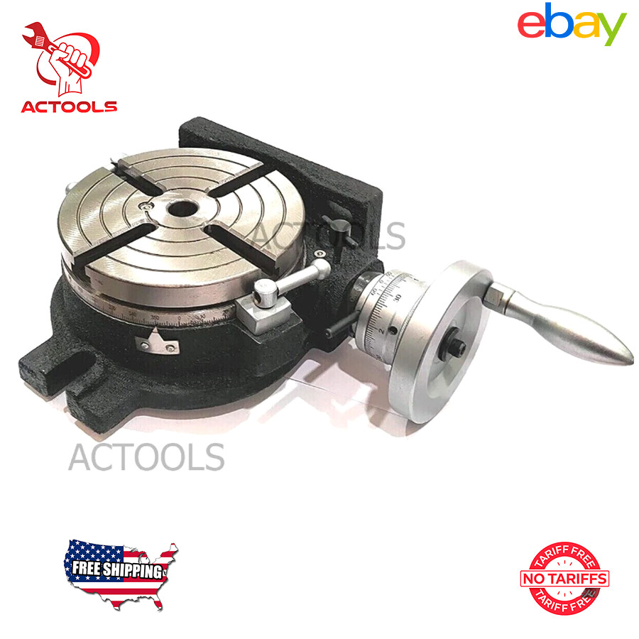 HV6-4 slots Horizontal Vertical Rotary Table  6" inch 150 mm for Milling Machine