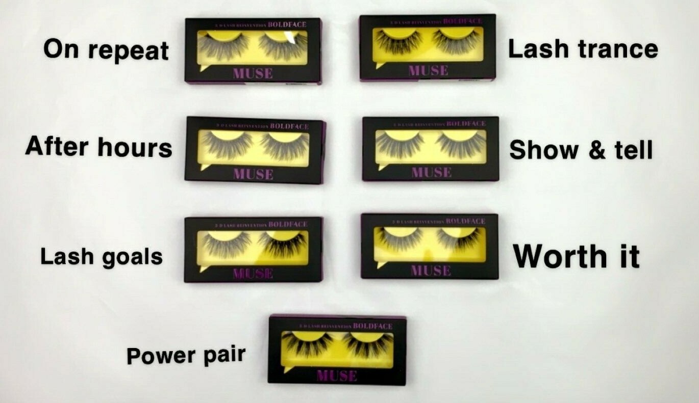 Bold Face makeup 3D Muse Lashes Cruelty free "Pick Your Style" NIB 53-HU255