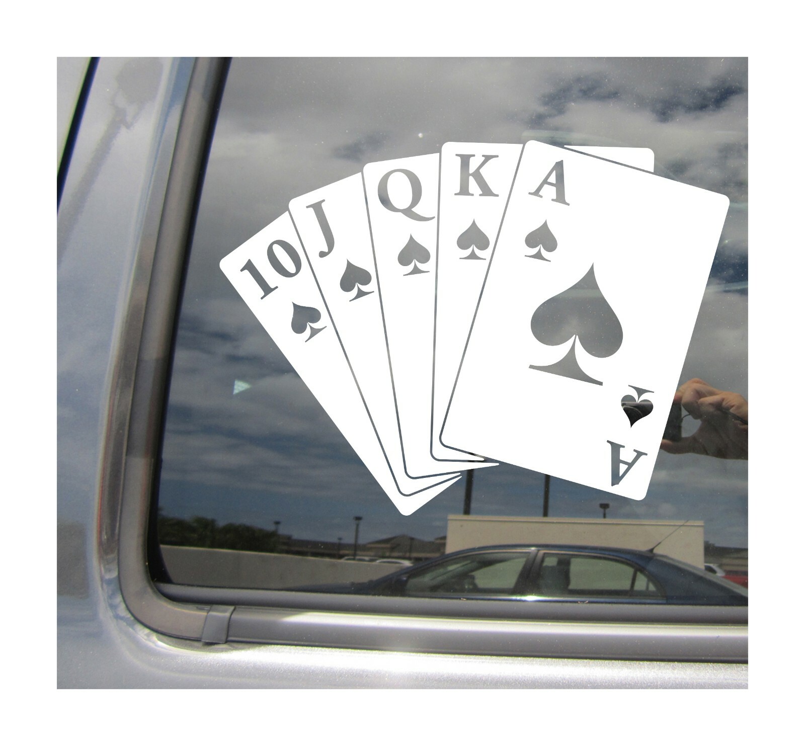 Poker Royal Flush - Luck Casino Card Game - Car Window Vinyl Decal Sticker 04057