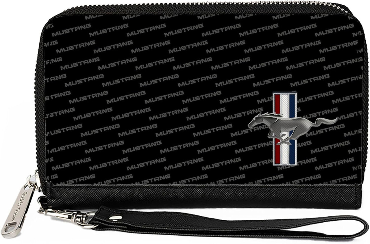 Zip Around Wallet - Mustang Tri-Bar Logo & Text * New Ford Licensed * SHIPS FREE