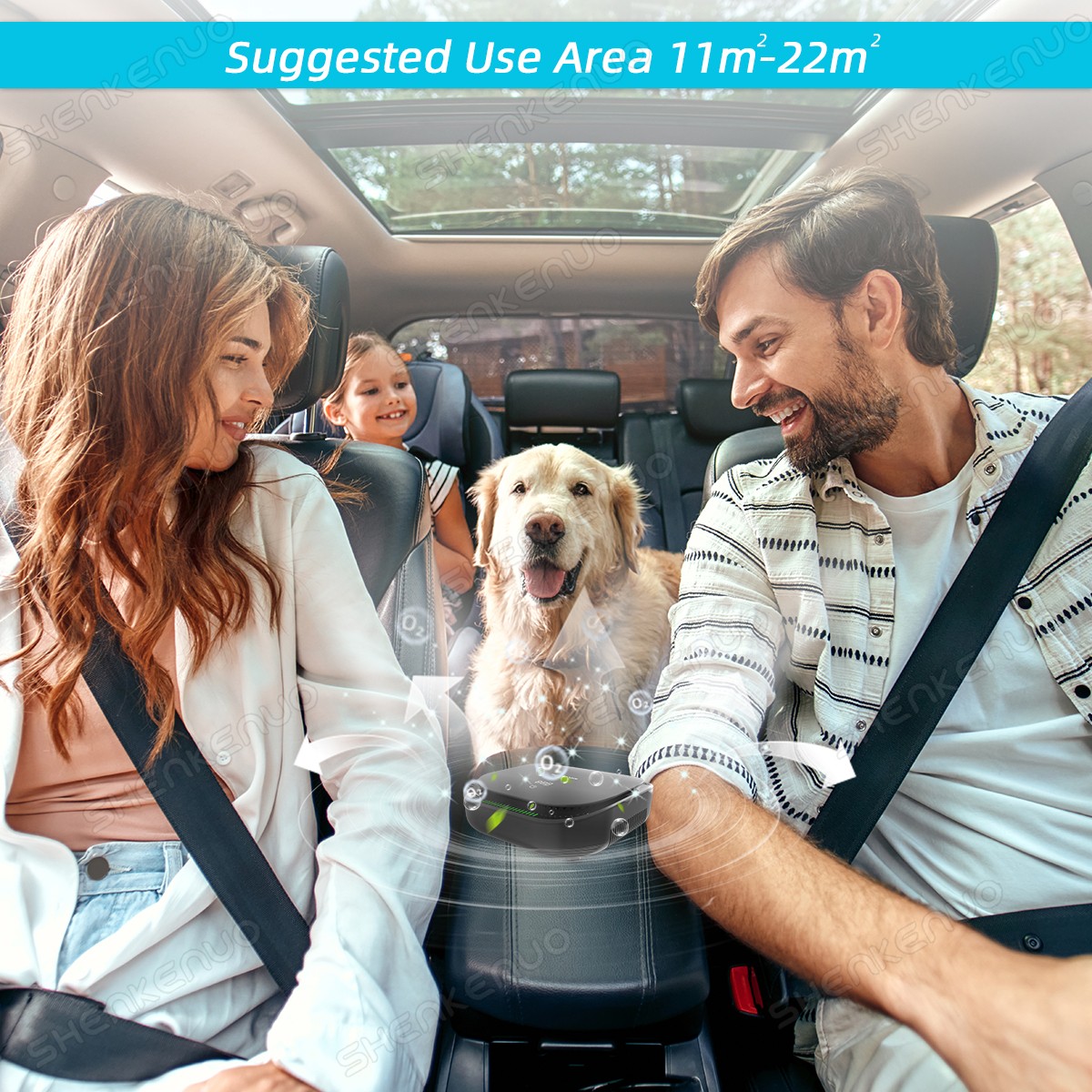 SMART CAR AIR PURIFIER purifies Air Cleaner for Allergies Smoke Mold Odor Dust