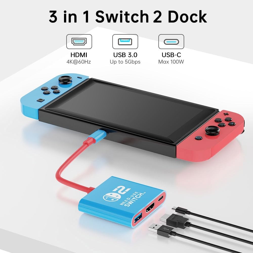 Travel-Friendly 4K TV Adapter for Nintendo Switch 2 & Steam Deck - HDMI Support