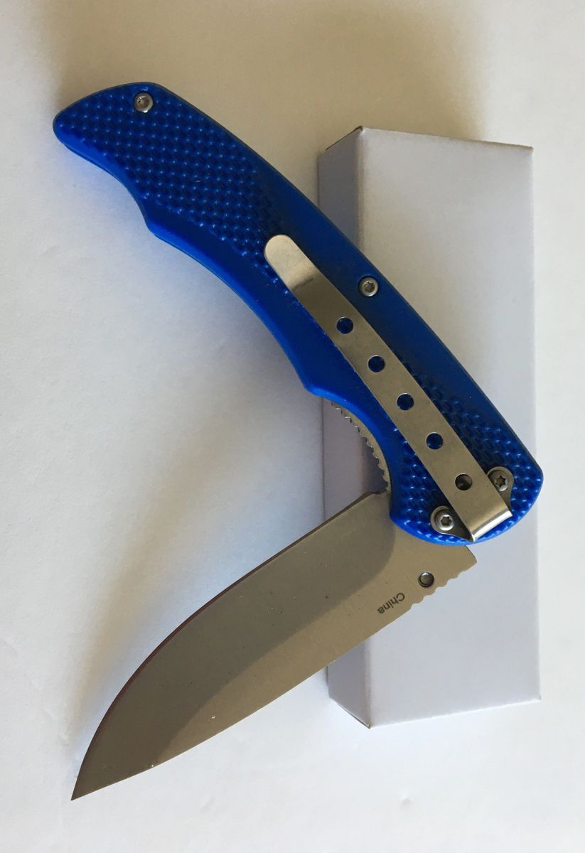 China Made MI312 BZ011332 BLUE Blue 4.5" Linerlock Folding Knife