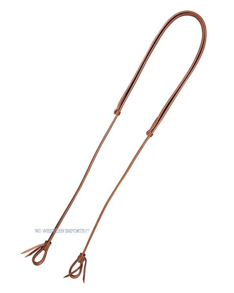 Western Imports Western Reins Roping, Closed Reins Adjustable Leather Brown