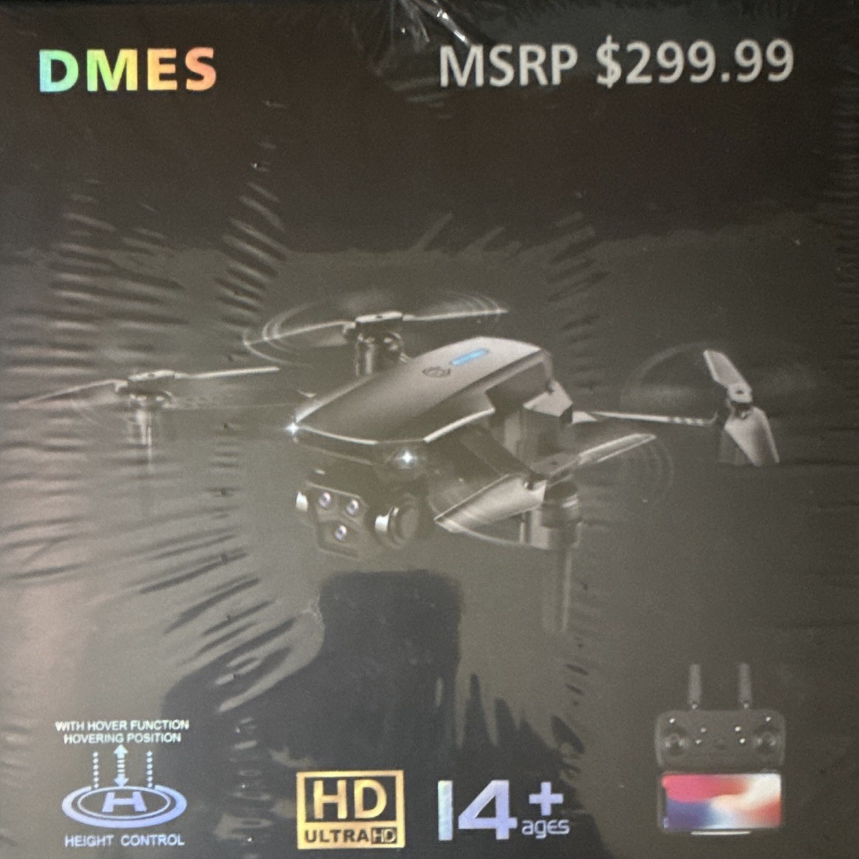 DMES S80 Ready to Fly Folding Drone HD Camera Optical Flow Dual Lens 360 Roll
