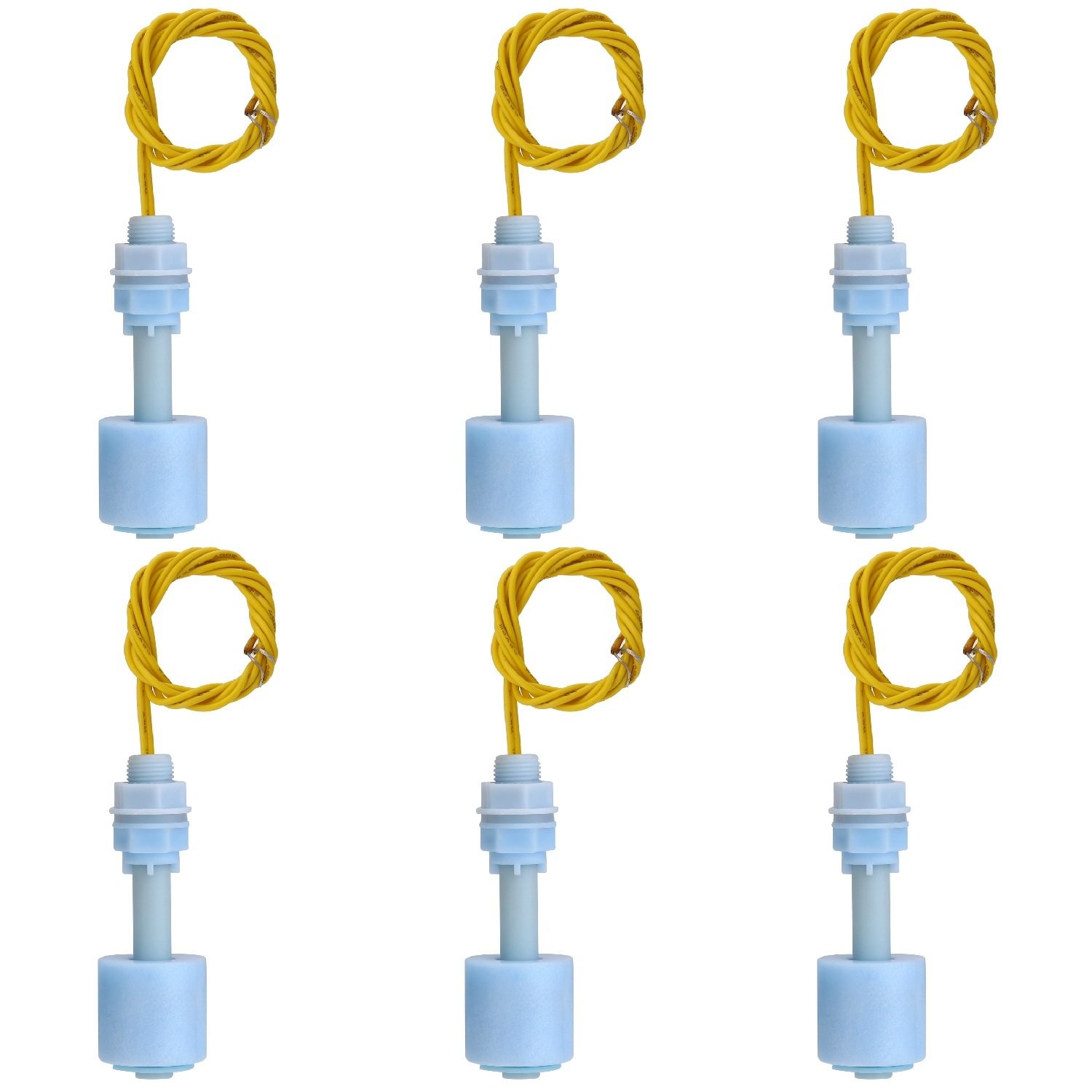 6 Pieces Plastic PP Float Switch Fish Tank Liquid Water Level Sensor,Model:...