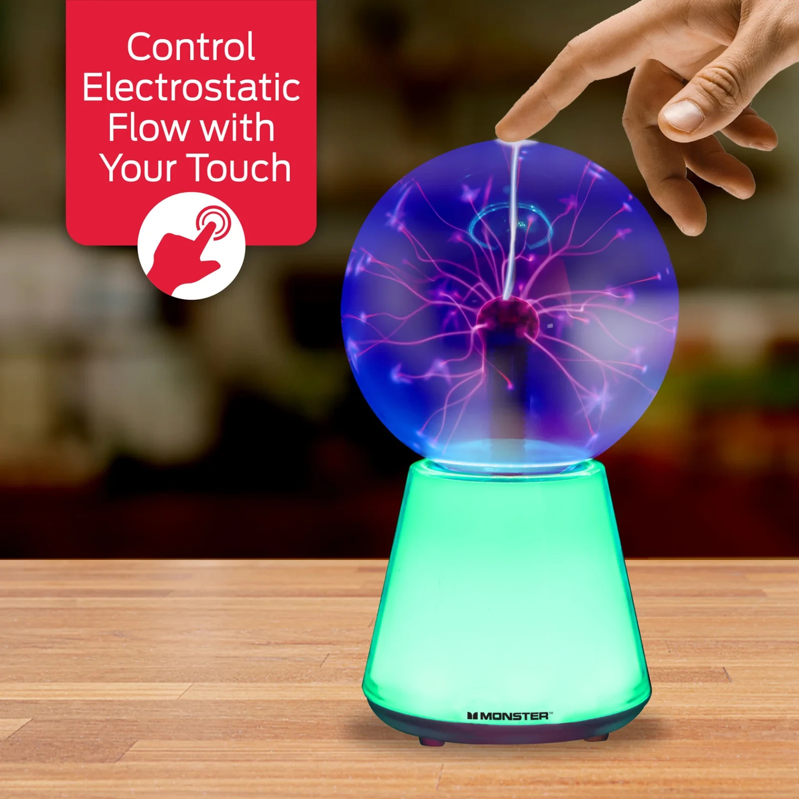 Monster 5.5" Multicolor Plasma Sphere Lamp Touch Activated Science
