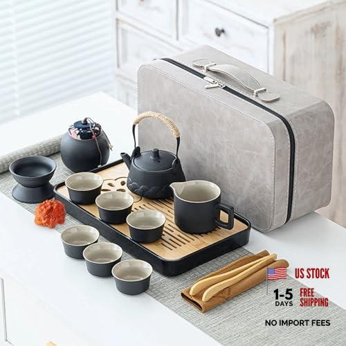 Japanese Tea Sets for Adults - 15-Piece Porcelain Gongfu Tea Set