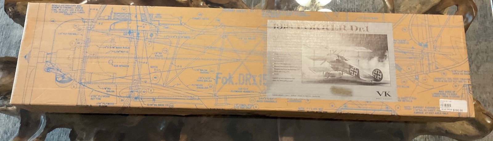 *VINTAGE* VK MODEL AIRCRAFT COMPANY 1918 FOKKER DR-1 *NIOB* WITH MANY EXTRAS