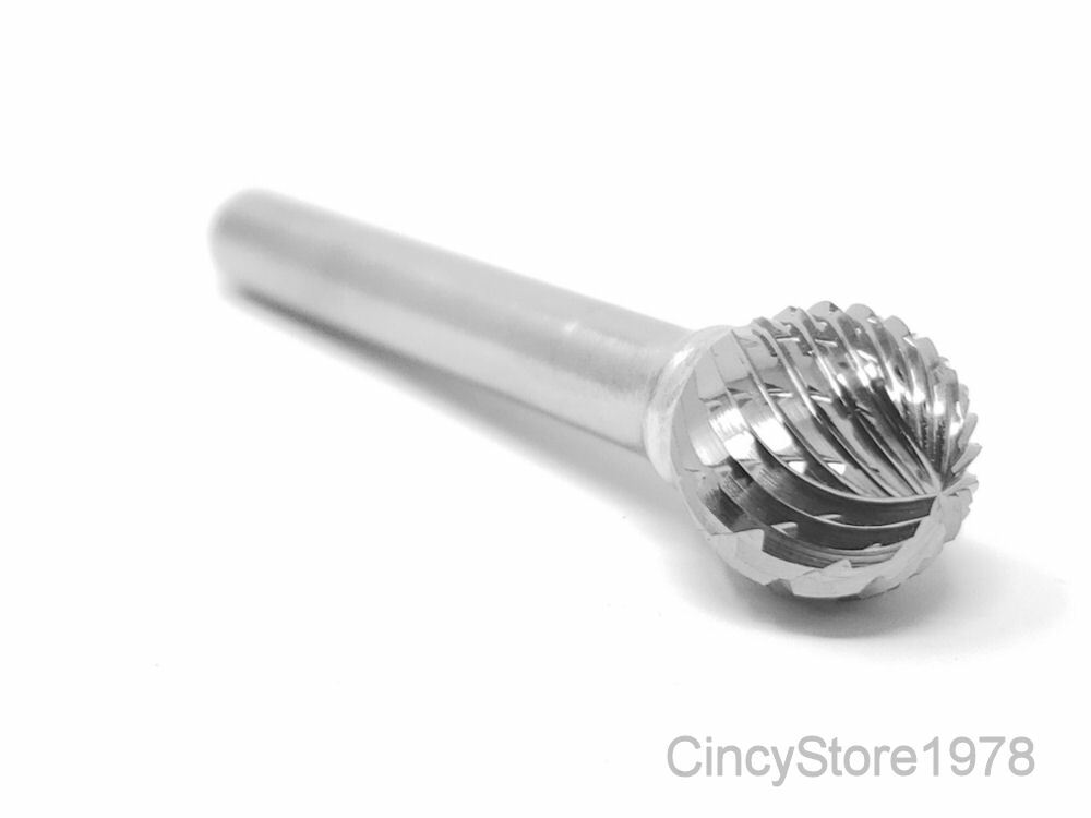 SD5D Ball Shape Tungsten Carbide Burr Bur Cutting Tool Die Grinder Bit 1/4" NEW