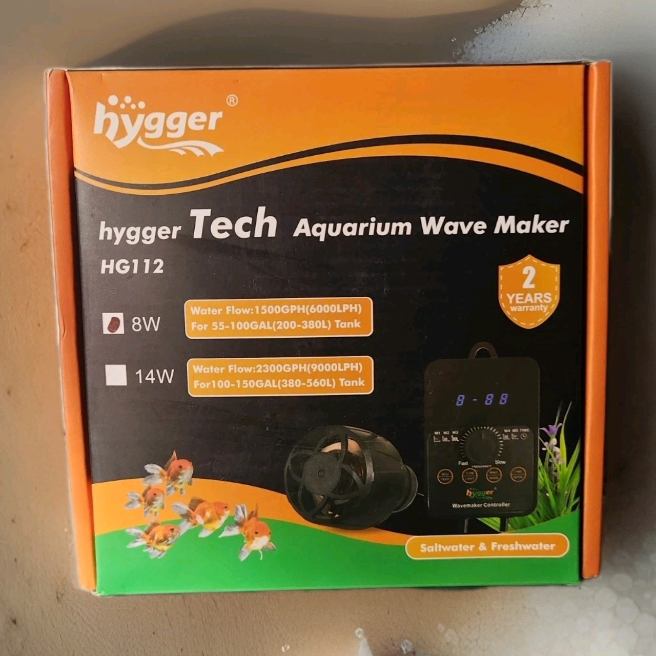 Hygger Tech Aquarium Wave Maker 1500gph - HG112-8W 55-100 Gallon Tank