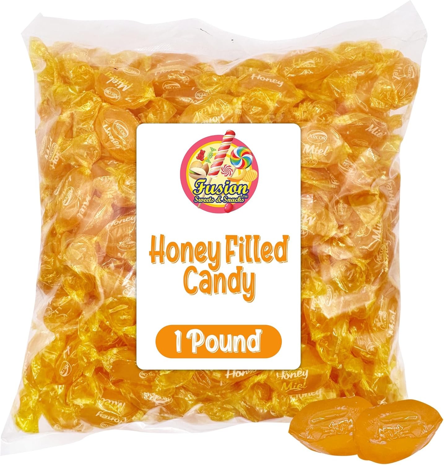 ey Filled Hard Candy - Indivily Wrapped ey Hard Candy - 1 Pound