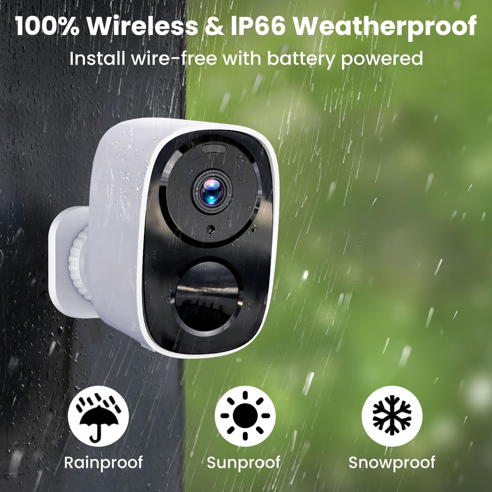 2026 Upgraded 2K Security Cameras Wireless Medium, White-2.4G&5G Camera