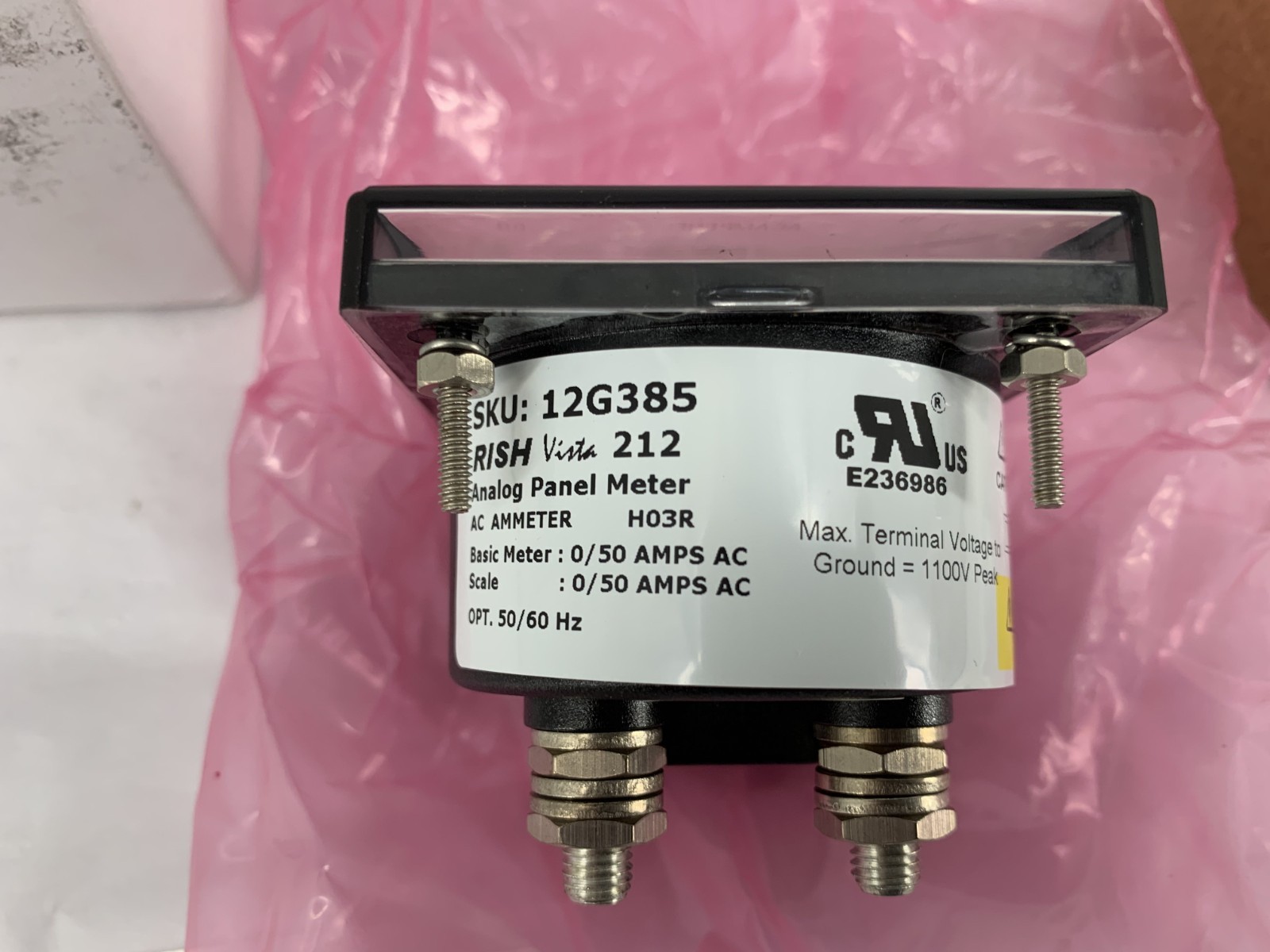 12G385 Industrial Analog Panel Meter AC Current 0-50 Amperes
