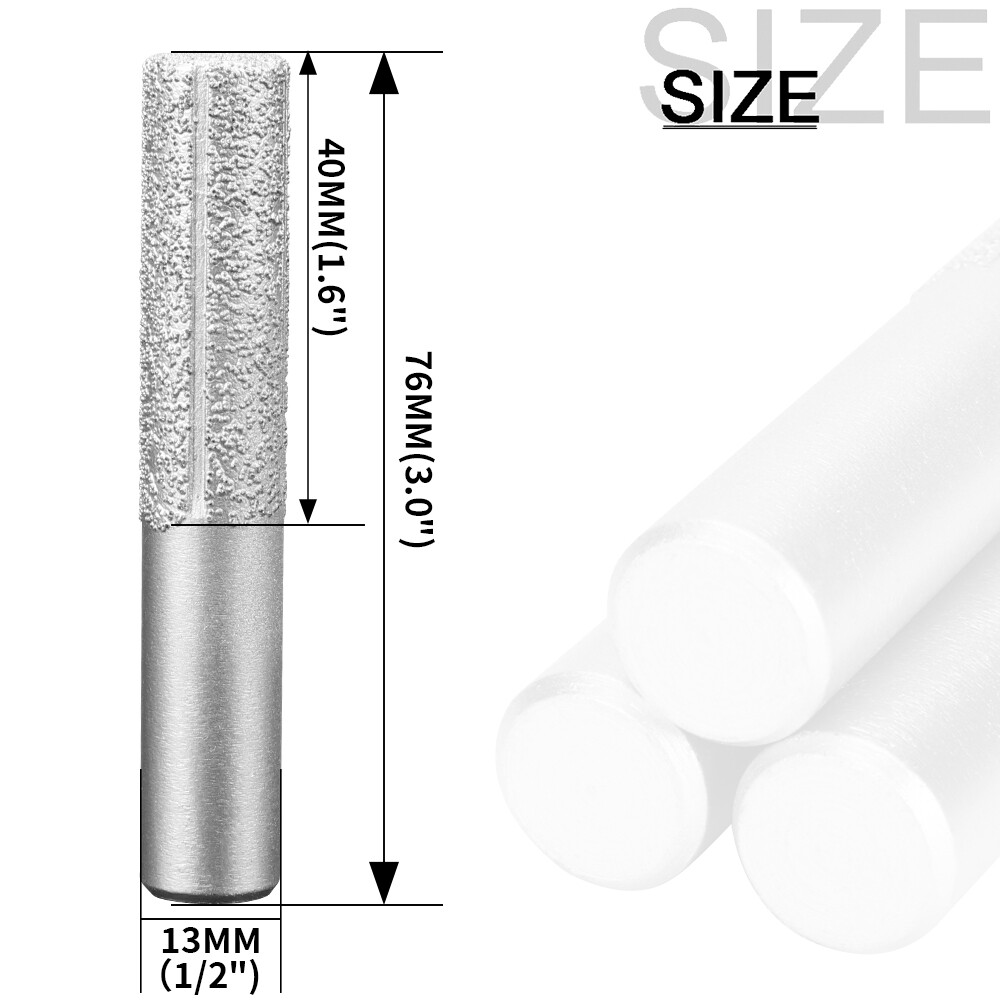 1/2" Vacuum Brazed Diamond Straight Router Bit For Stone Marble Engraving Tool