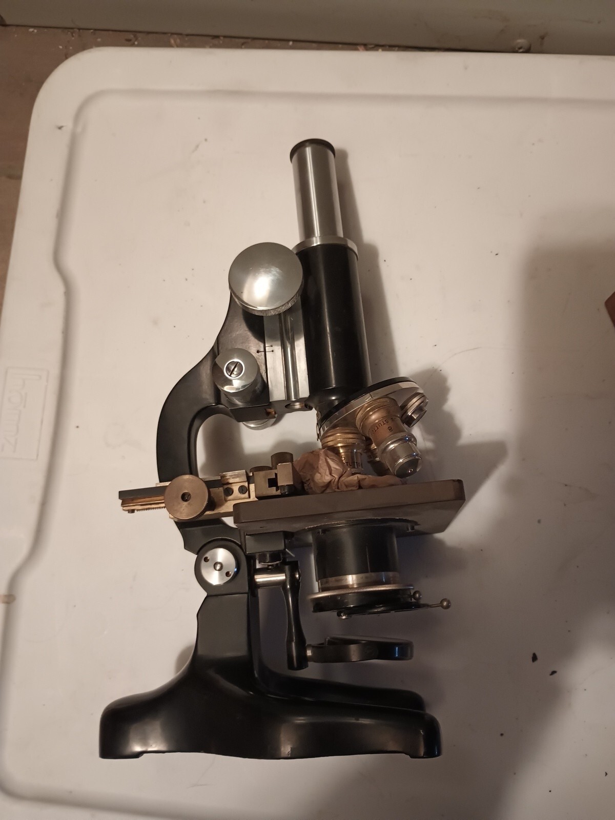 Vintage laboratory microscope KOSMOS STUTTGARD Model 2106 Germany.