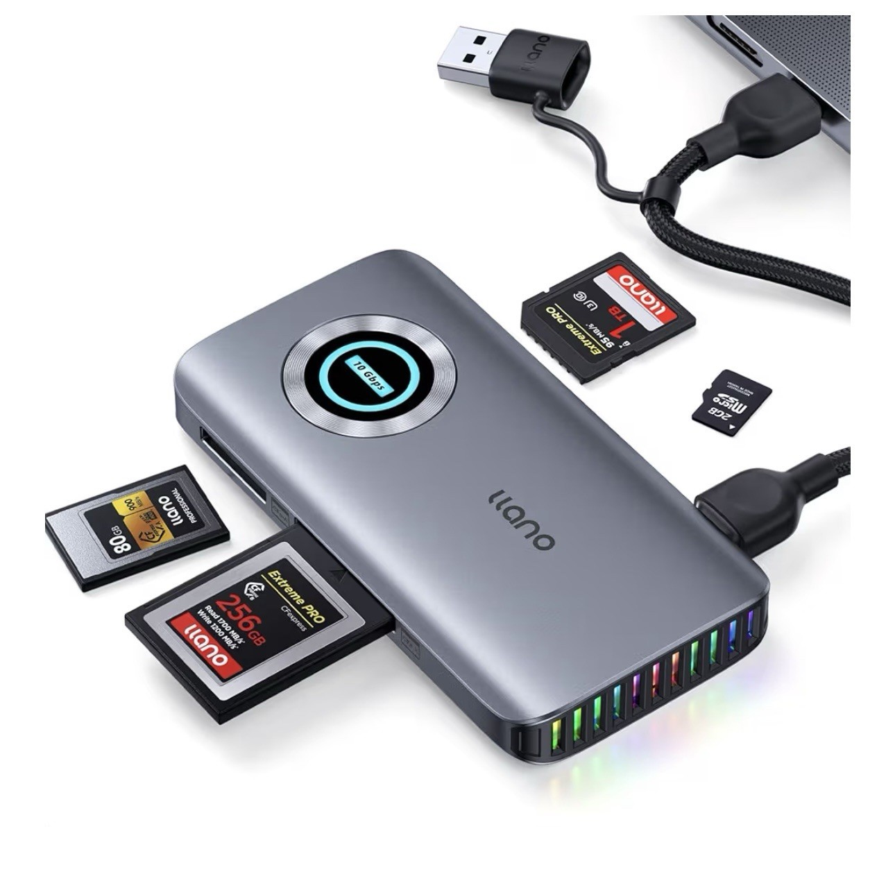 llano USB 3.2 Gen 2 (10Gbps) 4 in 1 Card Reader CFexpress Type A/B SD Micro SD