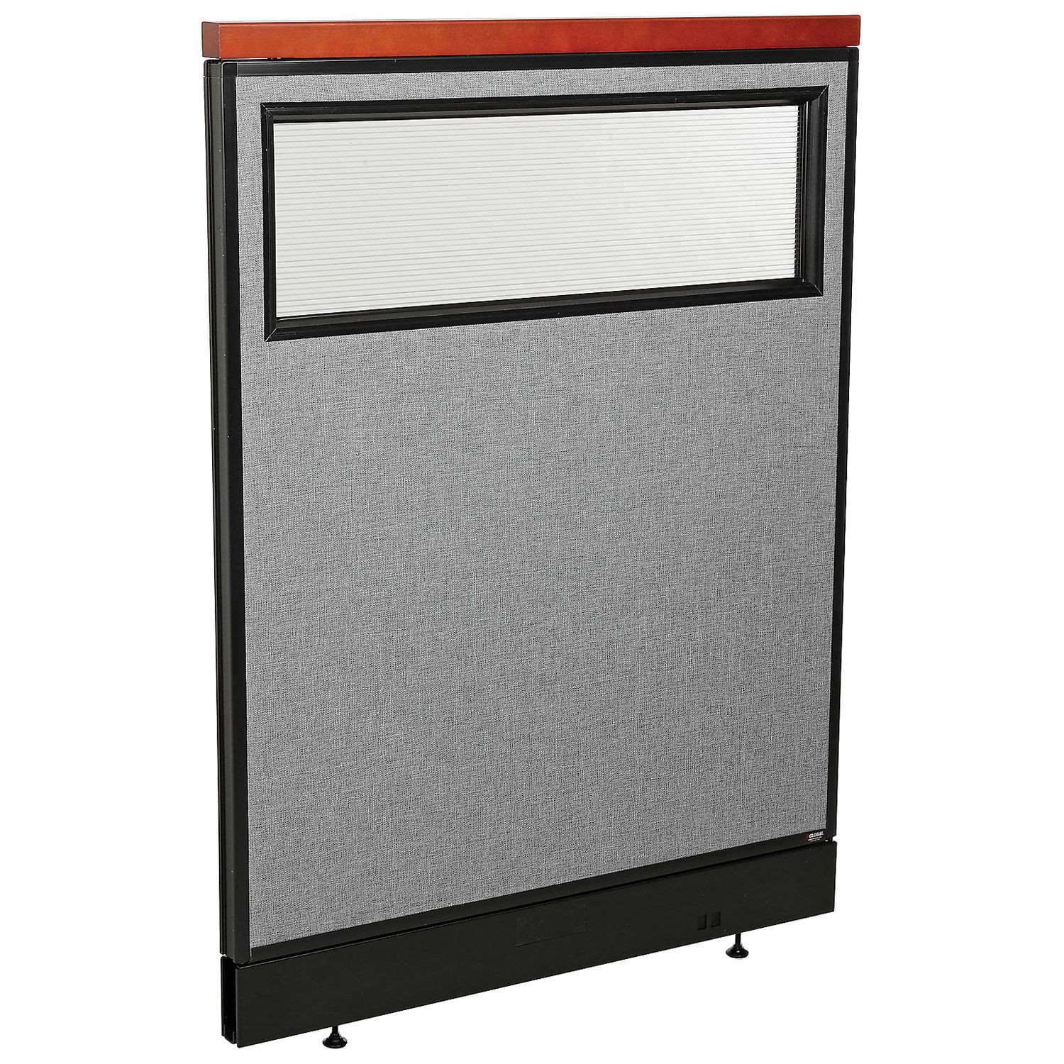 36-1/4"W x 47-1/2"H Deluxe Office Partition Panel with Partial Window Raceway
