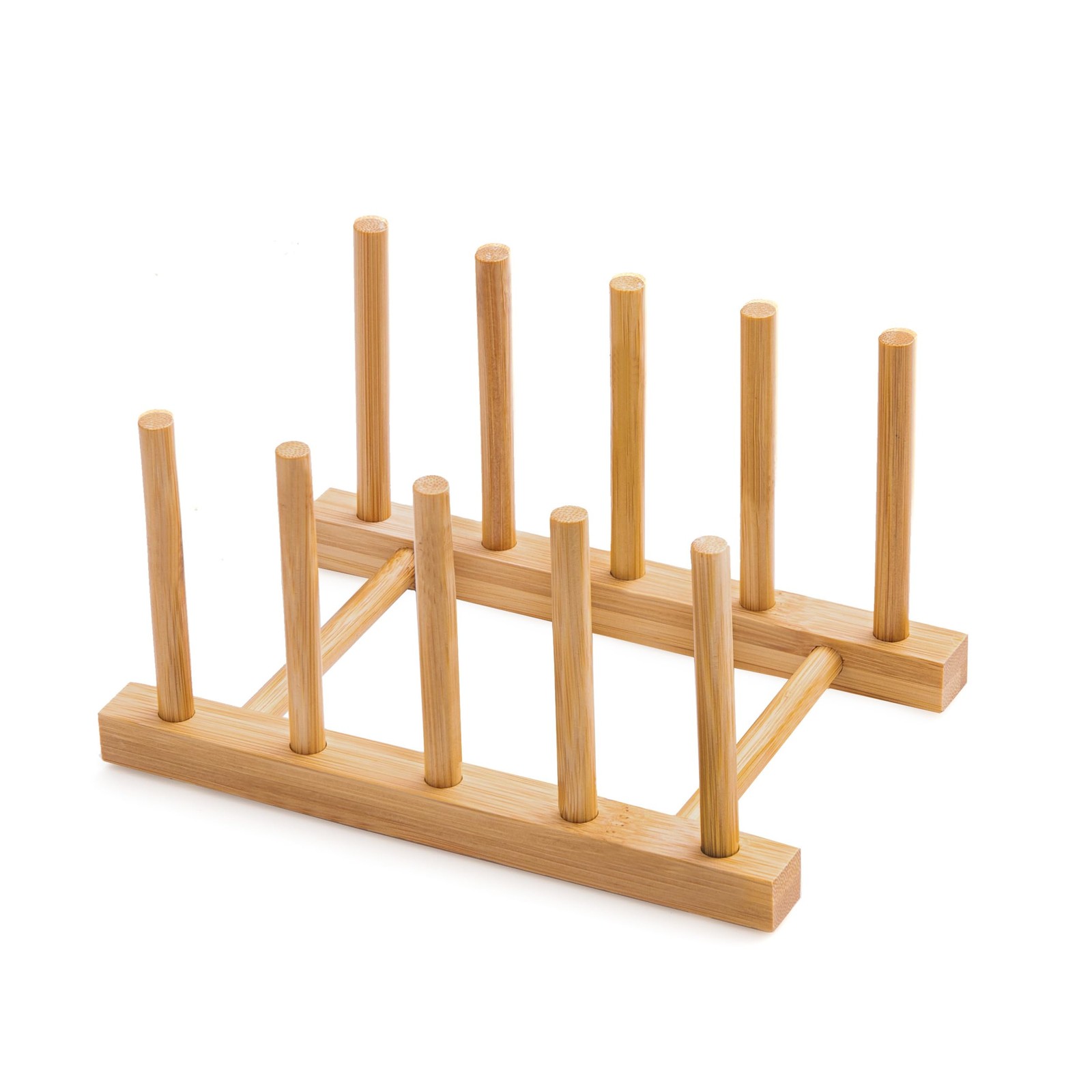 Bamboo Dish Drying Rack for Kitchen Counter & Cabinet (4 Slots)