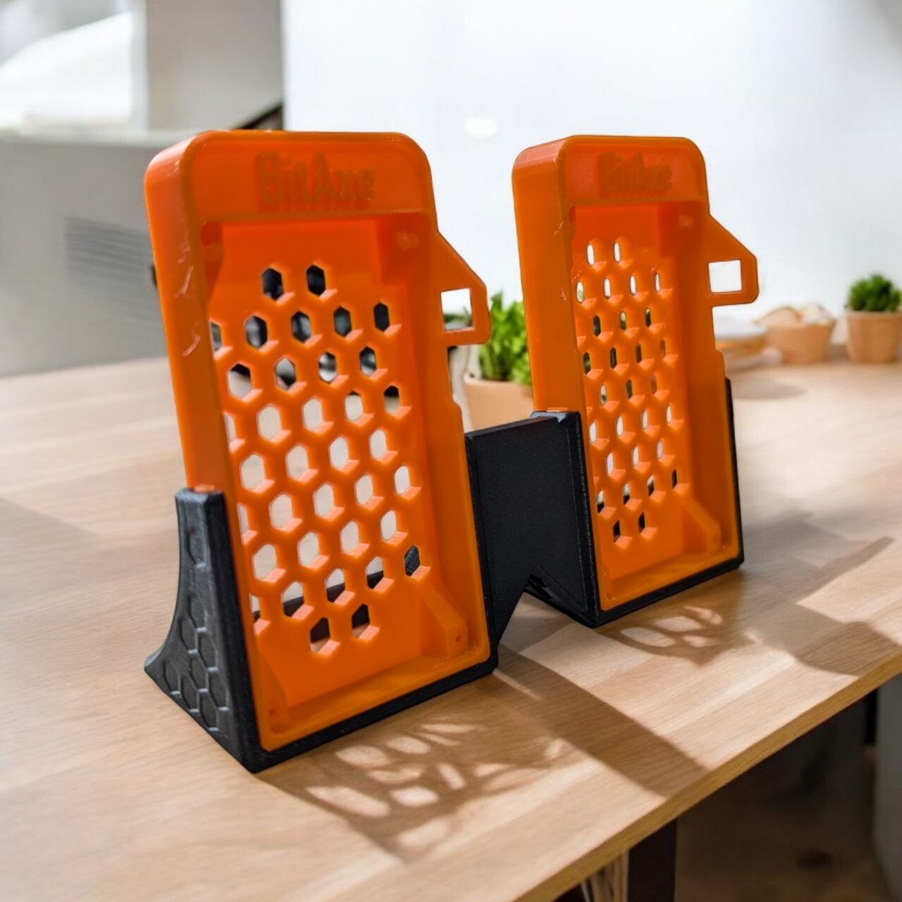 Dual BitAxe Stand - A simple good looking stand to show your two BitAxe's.
