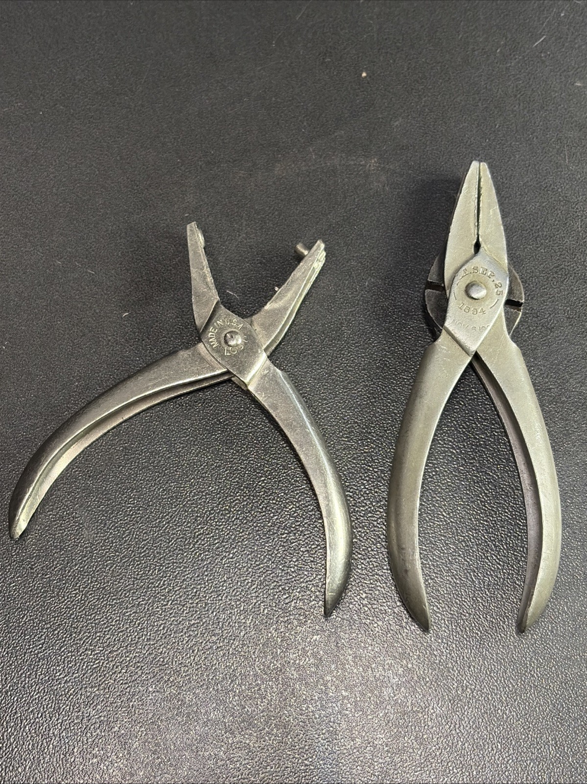 Vtg LODI Bernard Paper/hole punch 4.5” And Pliers With Cutters 5”