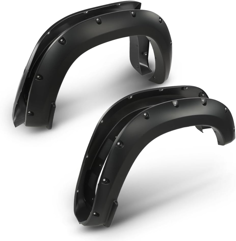 4PCS Smooth Pocket Rivet Fender Flares Fit Ram 1500 2019-2023 2WD 4WD Not Rebel
