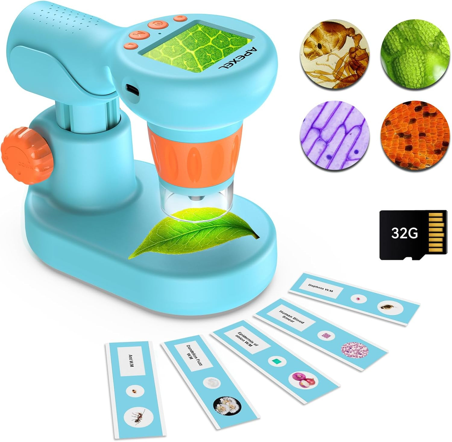 800X Handheld Digital Microscope with 2” IPS Screen, Photo & Video Portable M...