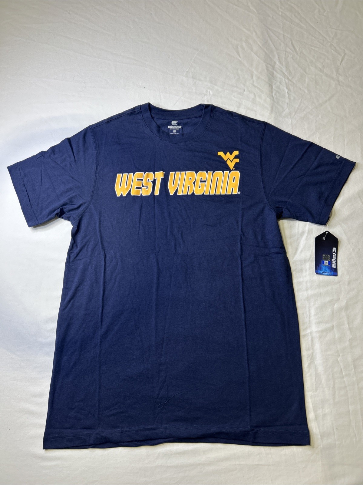 Colosseum West Virginia Mountaineers WVU Logo Navy Blue TShirt Mens Large NWT E3