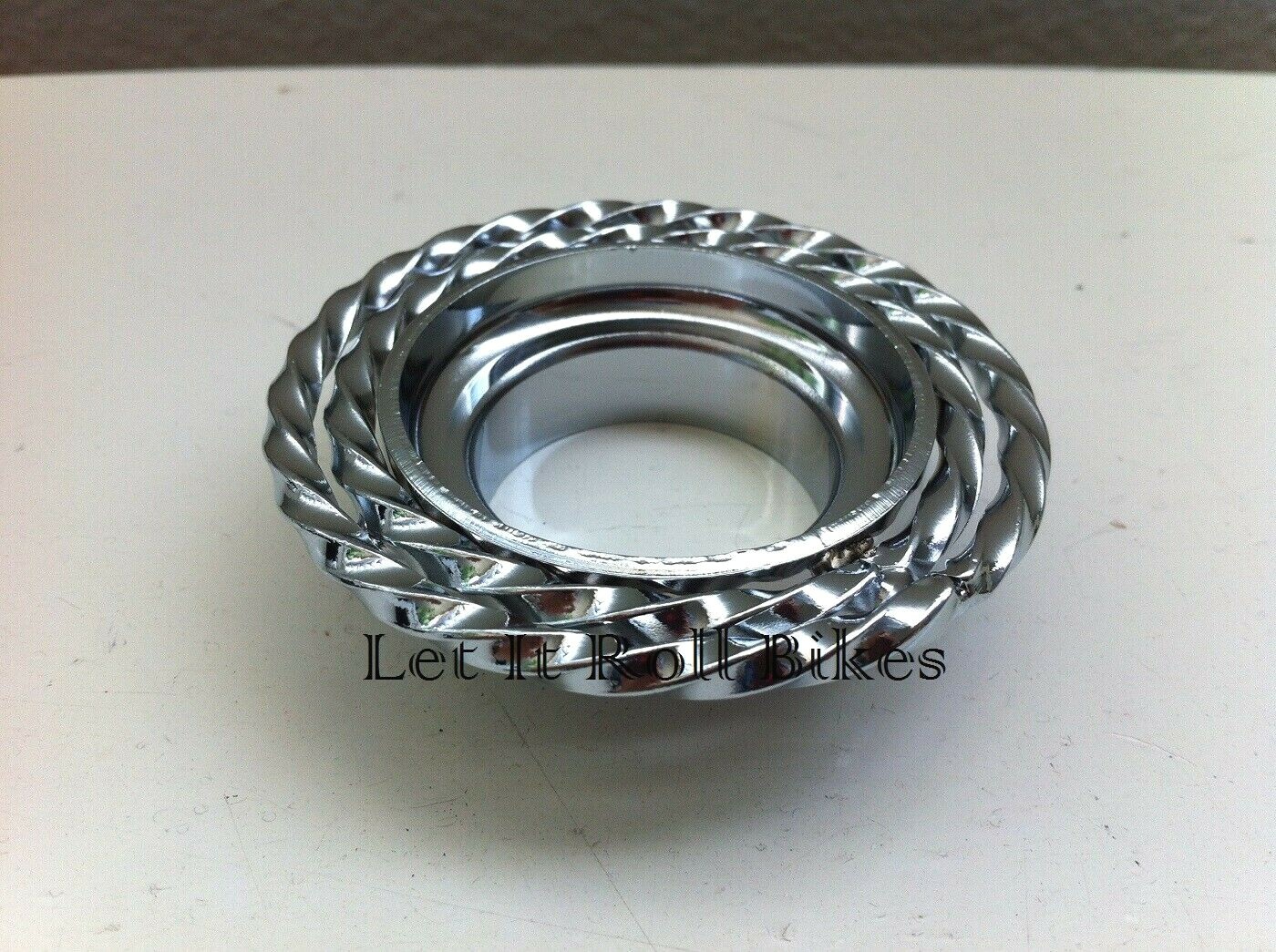 Double Twisted Cup for Bicycle HeadSet Chrome or Gold Lowrider Cruiser Bikes