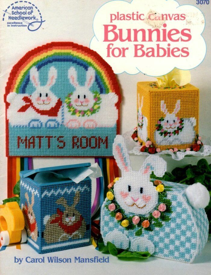 OOP!AMERICAN SCHOOL OF NEEDLEWORK PLASTIC CANVAS BUNNIE FOR BABIES