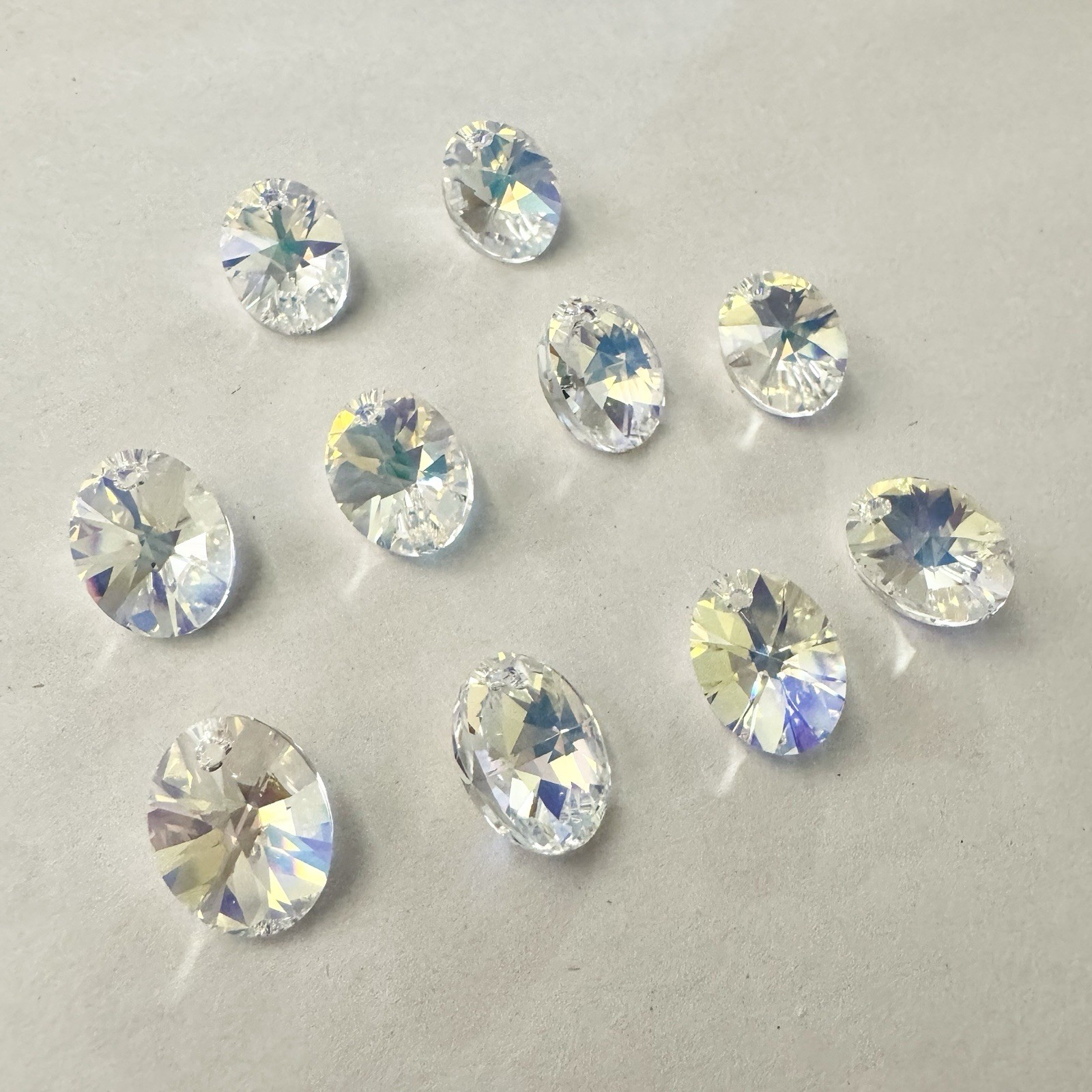 18mm Swarovski Crystal Xilion Oval 6028 Pendant Beads AB Jewelry Lot 10 Pieces