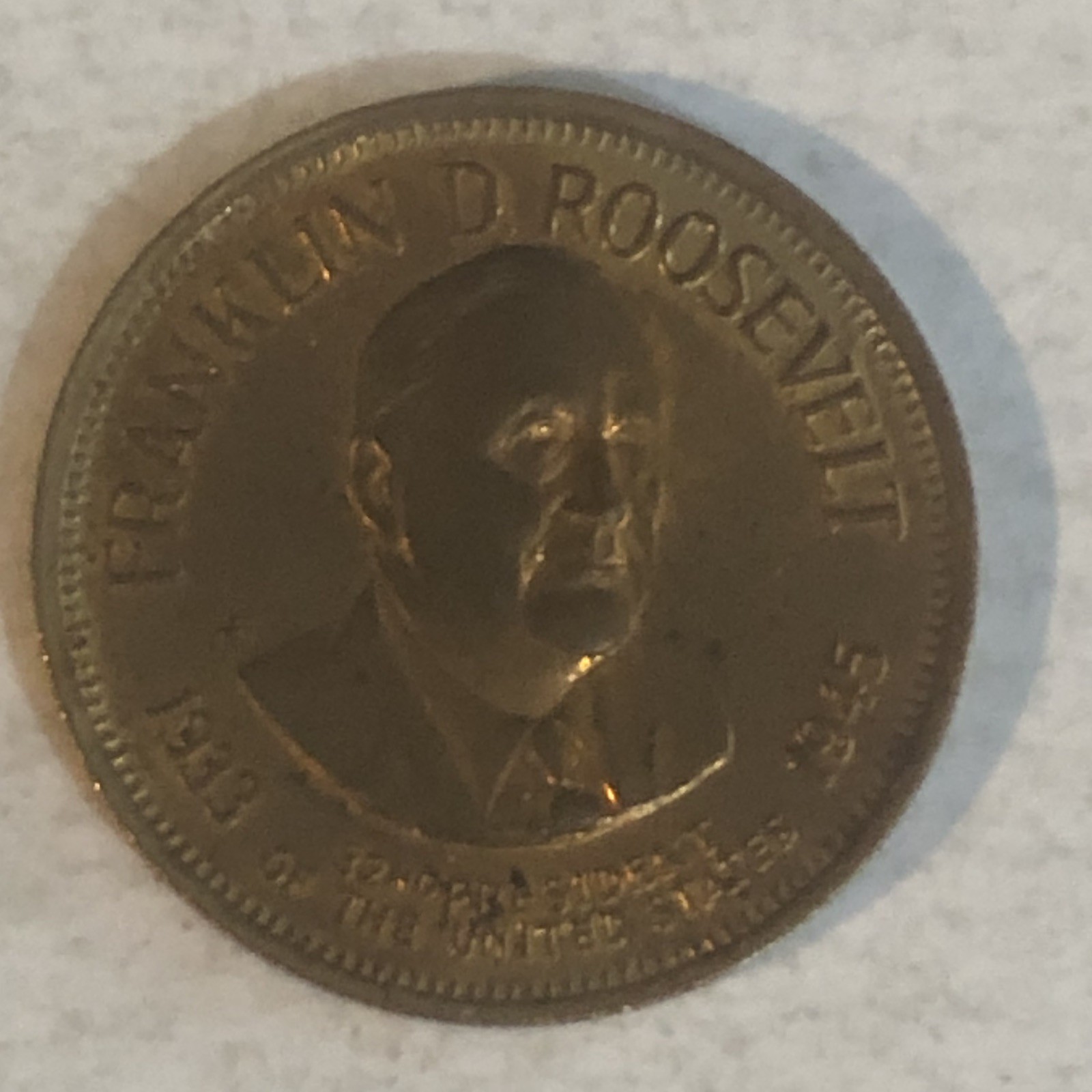 Franklin D Roosevelt Presidential Hall Of Fame Coin 1968 Vintage