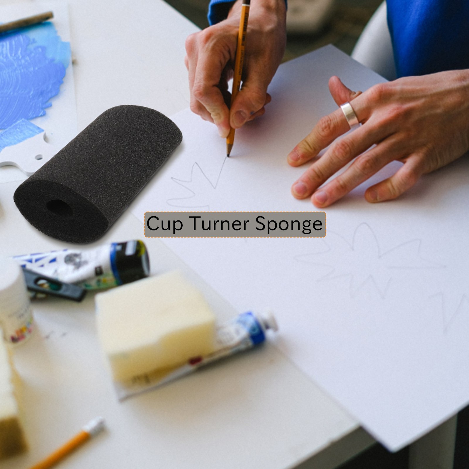 4Pcs Cup Turner Foam Black Cup Turner Foam Cup Tumbler Fixing Turner Foam9160