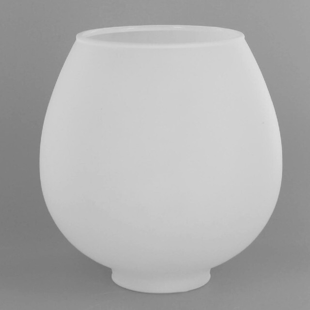 WHITE 2" Fitter GLASS Brandy SHADE Replacement GLOBE Glassware NEW 9123/656