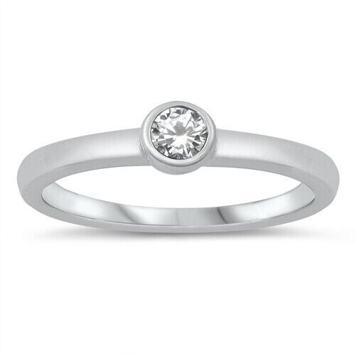 Baby Ring Solid Sterling Silver 925 Face Height 3.5 mm Size 1 - 5