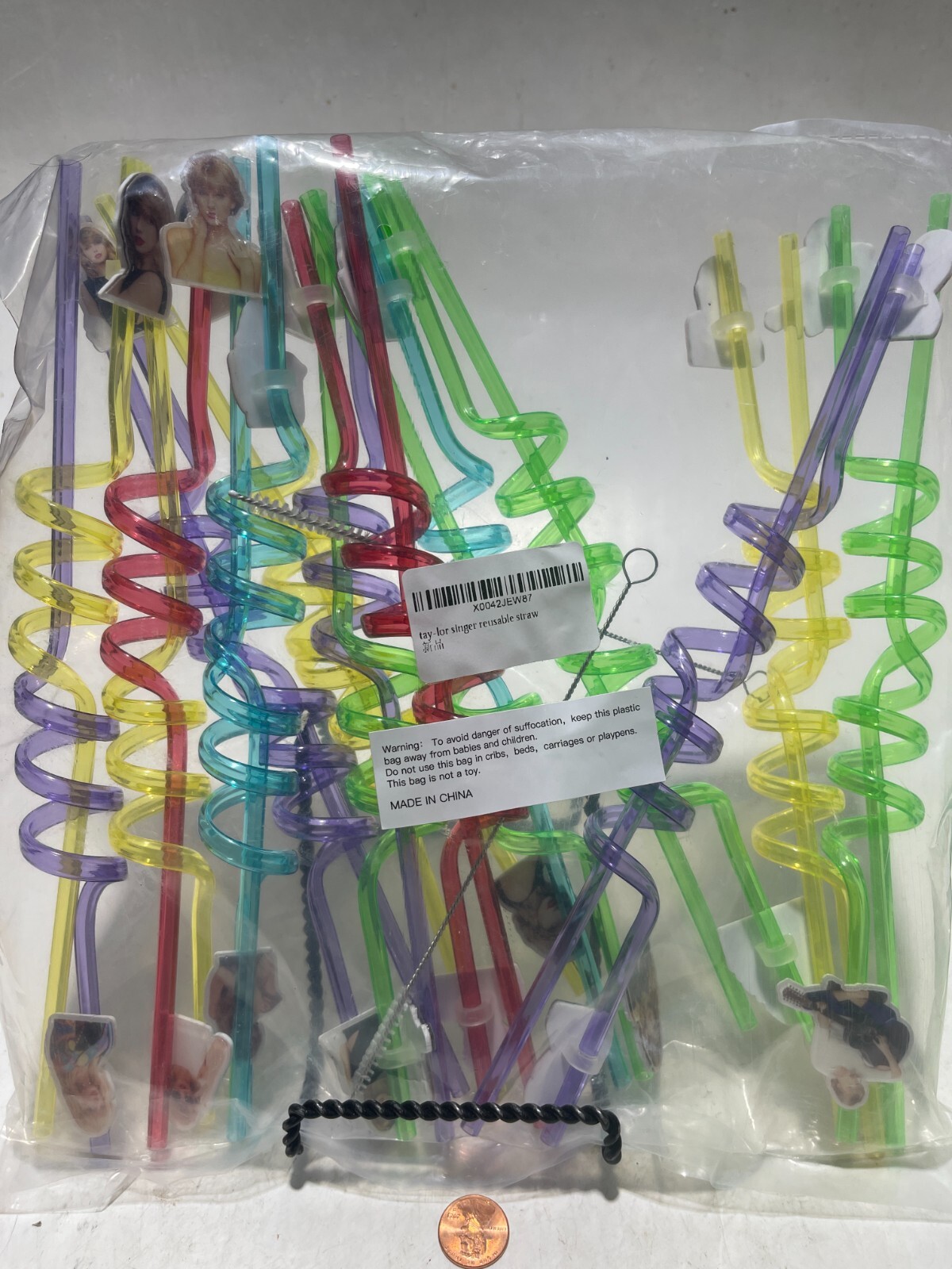 Taylor Swift Spiral Colorful Straws Lot Of 24