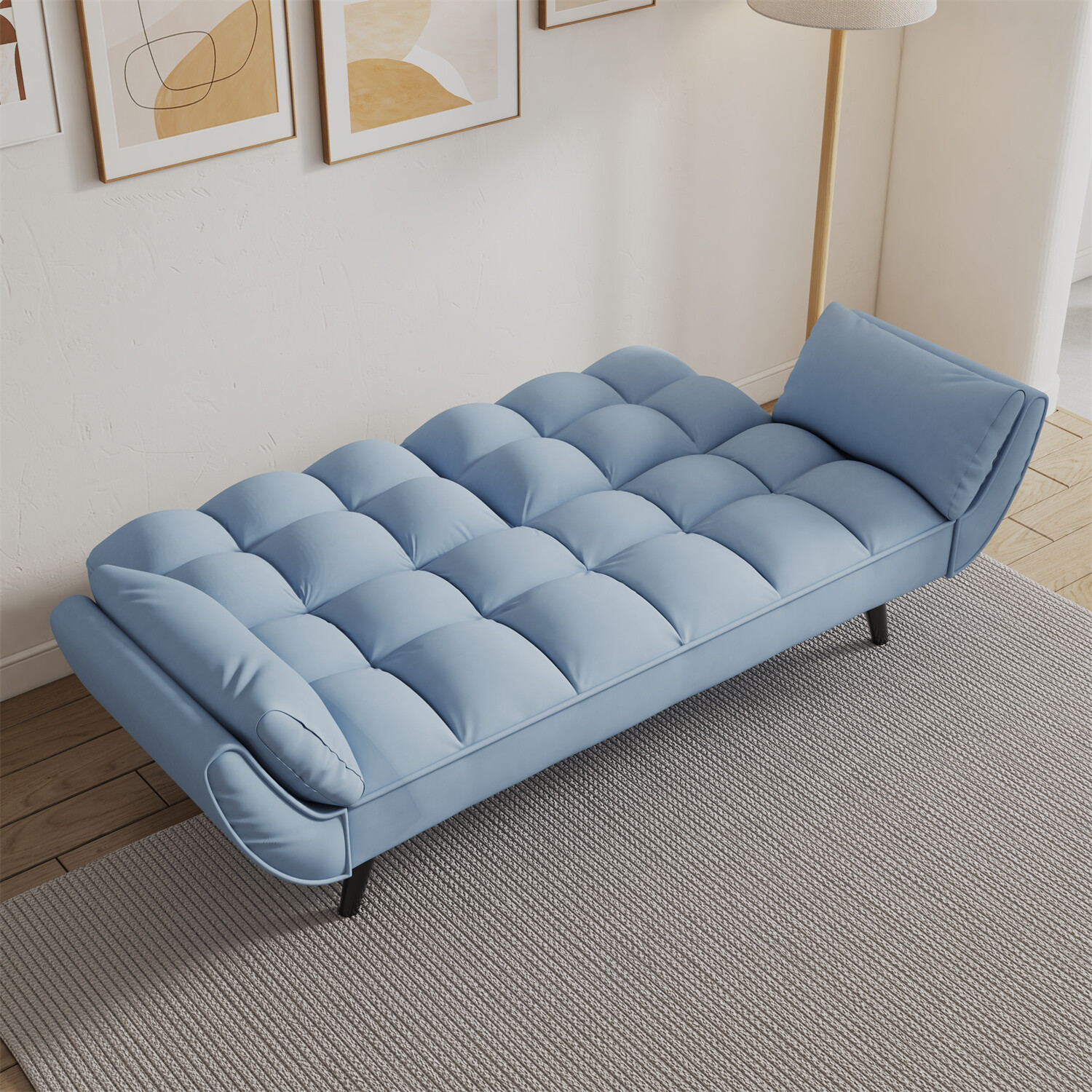 57'' Convertible Sleeper Sofa Bed Velvet Loveseat Sofa 2-Seater Sofa Couch