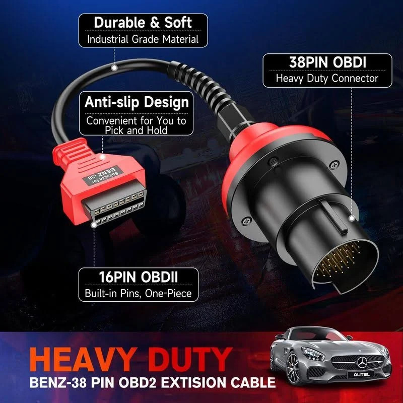 Autel For Mercedes-Benz 38 Pin Adapter 38-Pin OBDII Connector, 38 Pin Male to 16