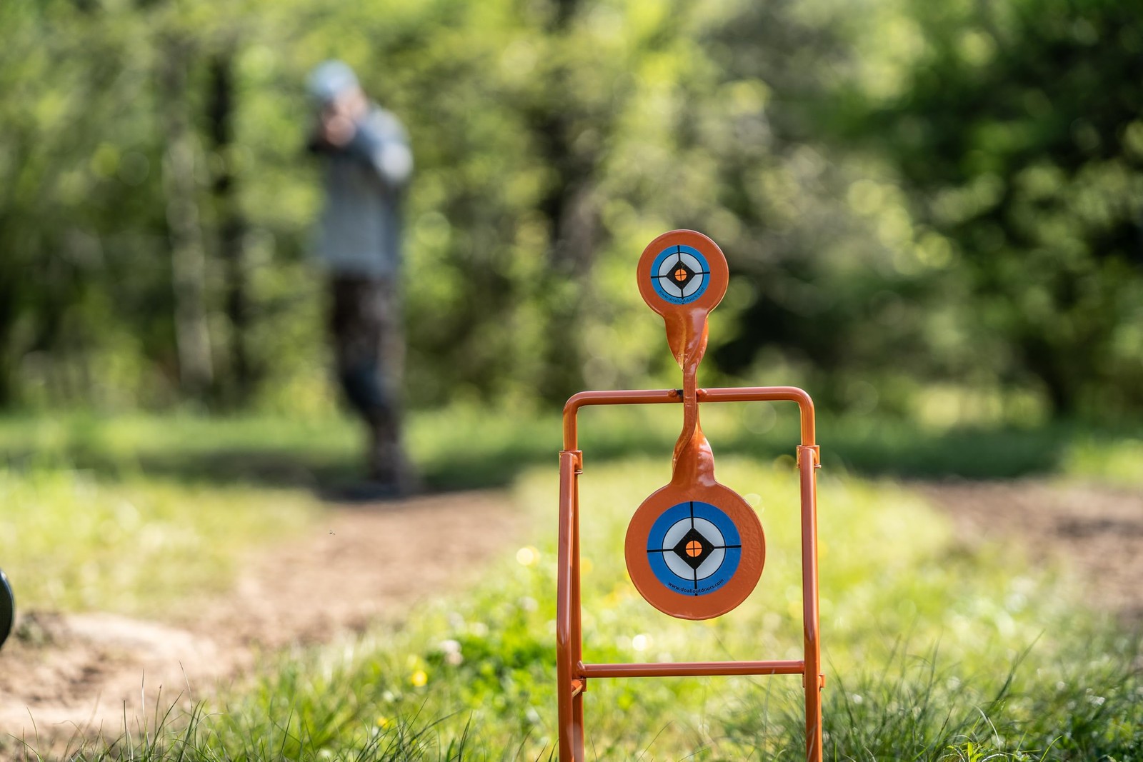 Do All Outdoors Double Blast Spinner Shooting Target with 3" One Size, Orange