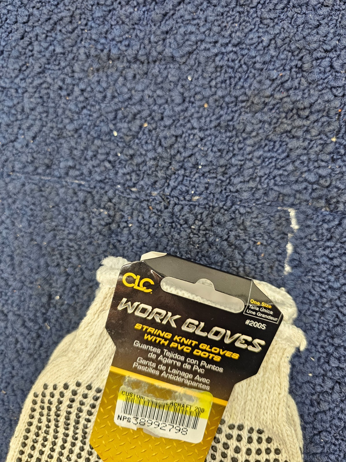 6 Pairs CLC 2005 Work Gloves String Knit w/ PVC Dots