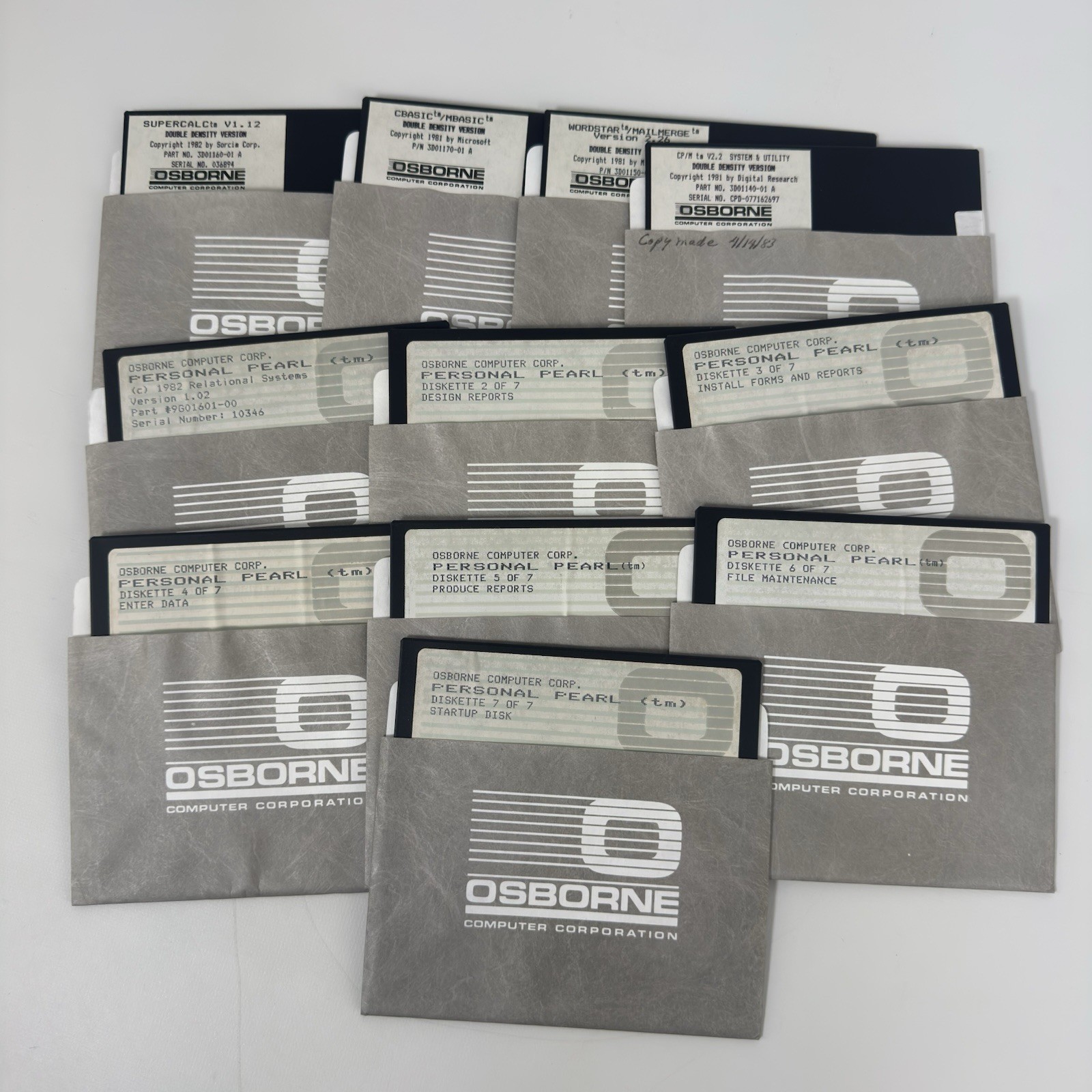1981 Osborne Computer Floppy Disk Supercalc Personal Pearl Wordstar Software