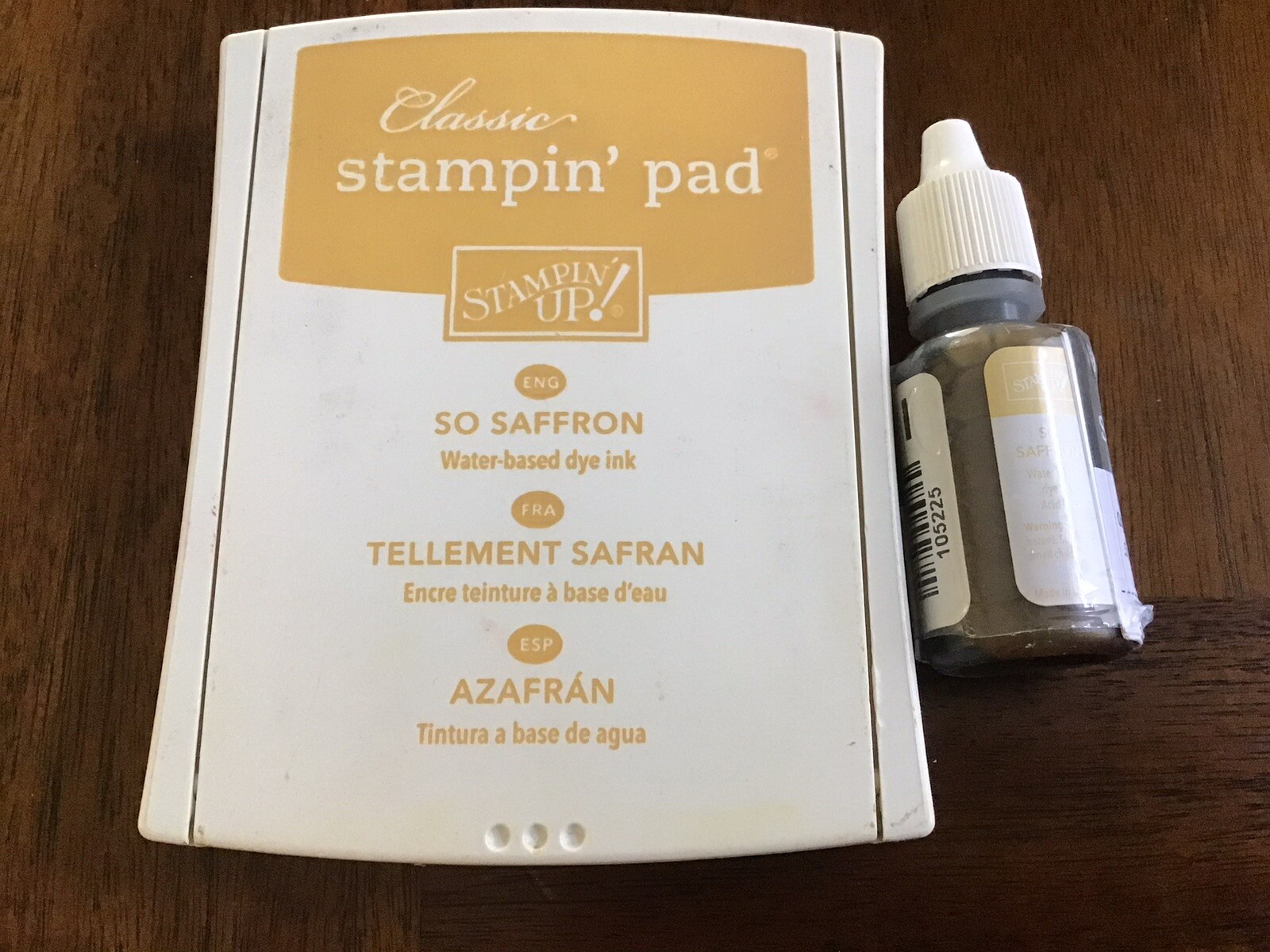 Stampin' Up! SO SAFFRON Stamp Pad and NEW Re-Inker ~ Older Style Case Linen Pad