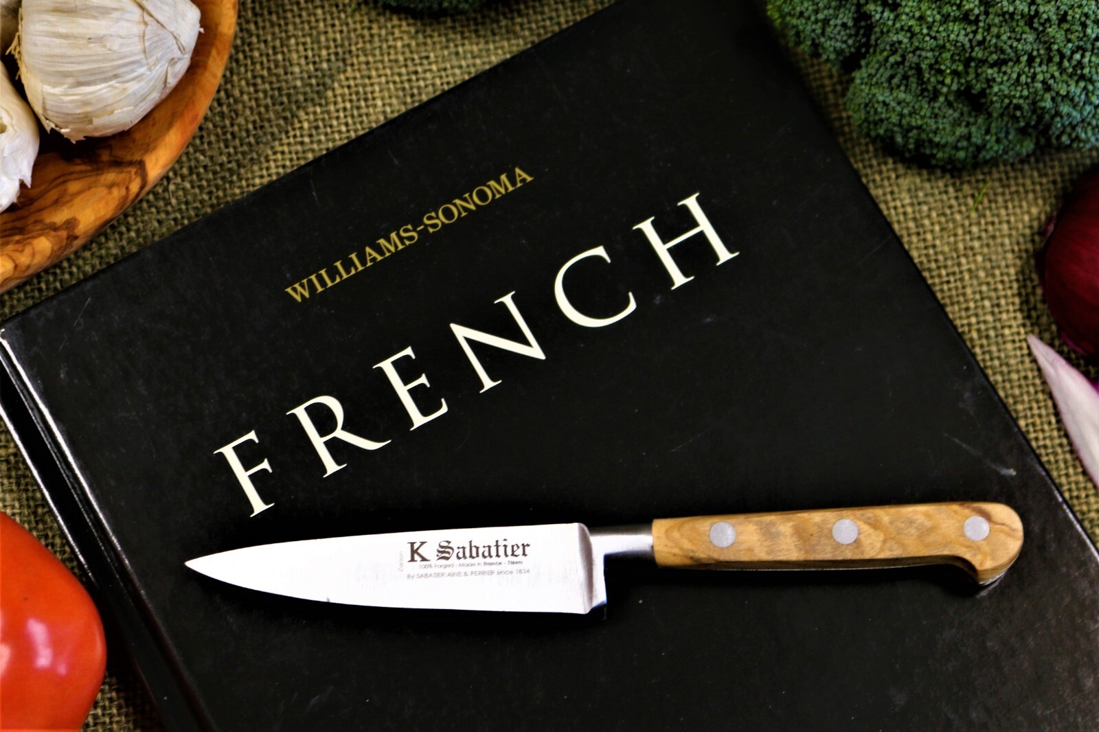 SABATIER 4 inch Carbon Steel / Olivewood Handle , made in France