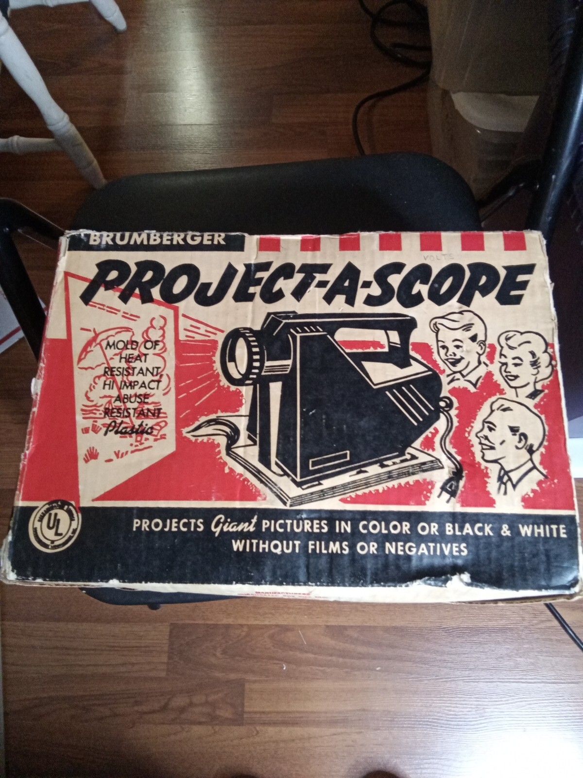 Nice Vintage Brumberger Project-A-Scope  Projector w/ Rare Original Box
