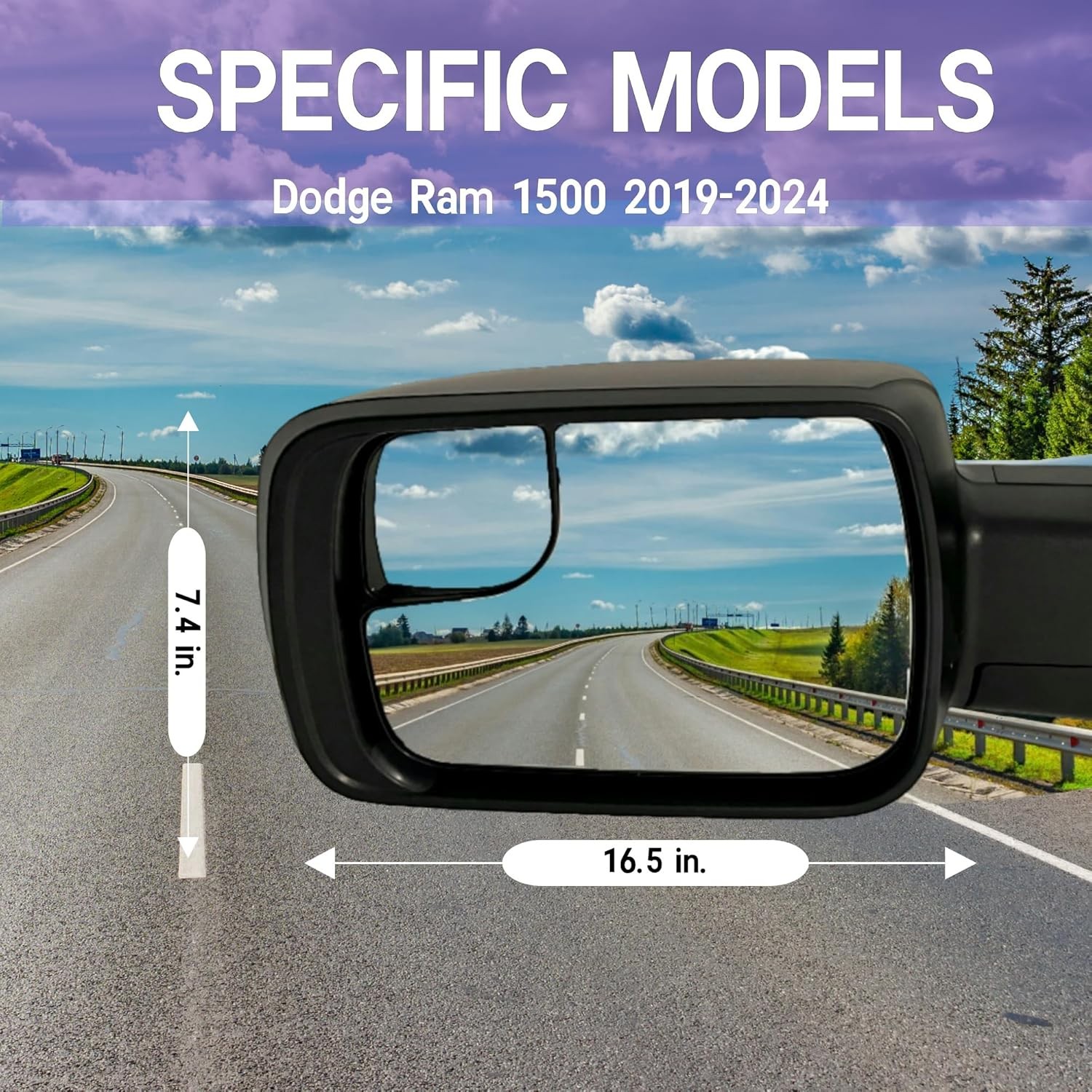 For Dodge Ram 1500 2019-2026 Left Driver Side Mirror Heated Signal Blind Spot