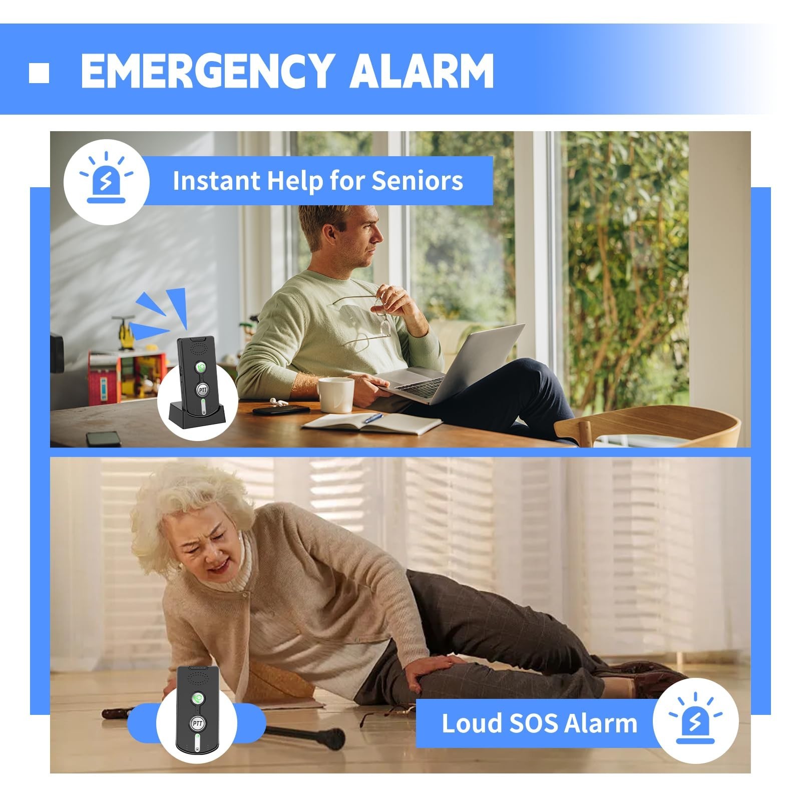 Intercoms Wireless for Home, Room to Room Intercom System with Charging Base,...